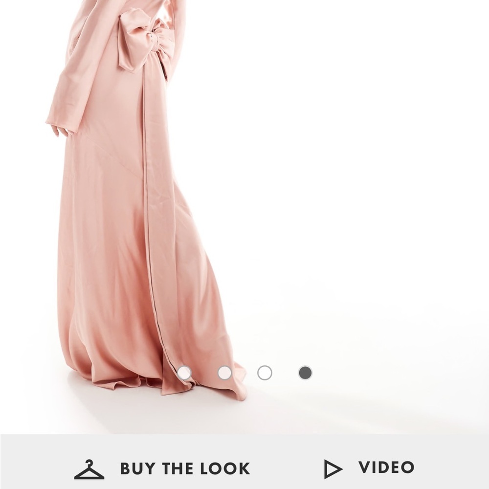 Daska Dusty Pink satin maxi dress w bow